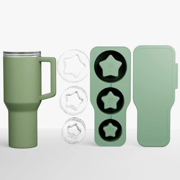 Food grade Silicone ice maker ice cube tray for 30oz/40oz tumblers 3pcs cylinder hallow Ice mold with lid for Ice drinks wine LL