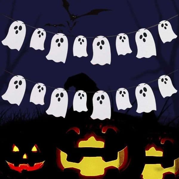 Halloween New Ghost Flag Party Decoration Banner Citibank Hanging Decoration Ghost Festival Scene Decoration Hanging Accessories W240820