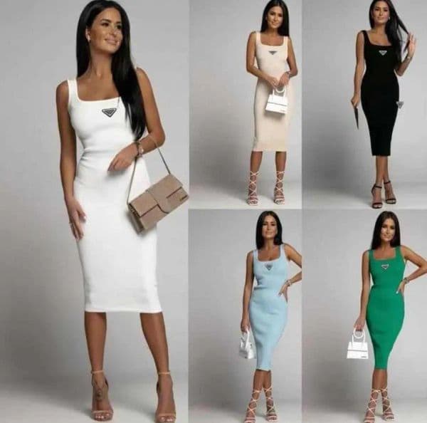 hot Outwears Summer Dress Womens Casual Dresses Sleeveless Printed Designer Vest Tops Short Tanks Classic Flat Skirts Woman Slim clothing elegant lady skirt