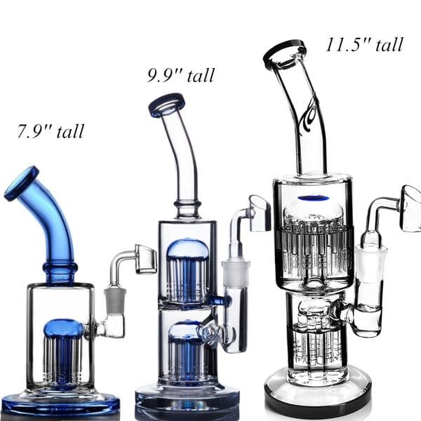 Thick Arm Tree Perc Glass Water Pipe Hookahs Ice Catcher Recycler Smoking Bongs Dab Rig Oil Rigs Heady Bubbler