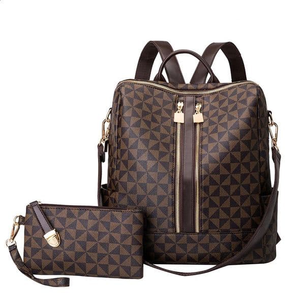 2piece backpack and handbag set suitable for women waterproof double shoulder cross body bag womens travel agency 240820