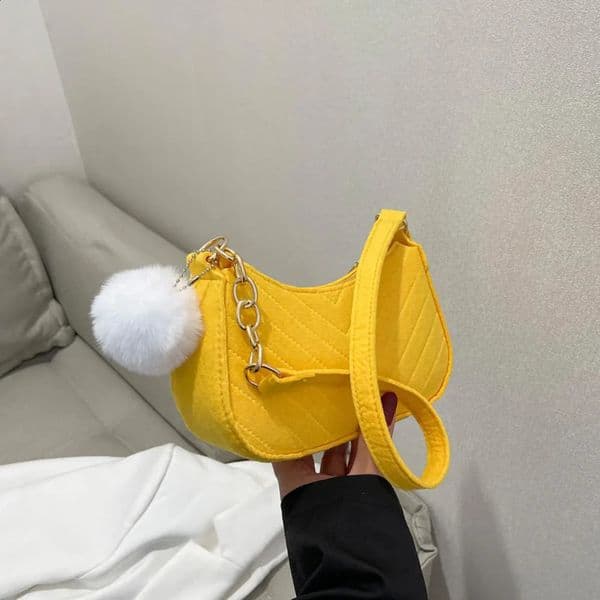 Fashion Women Handbag Solid Color Casual Mini Underarm Bag Female Chain Shoulder Pouch Ladies Leather Tote Bag 240821