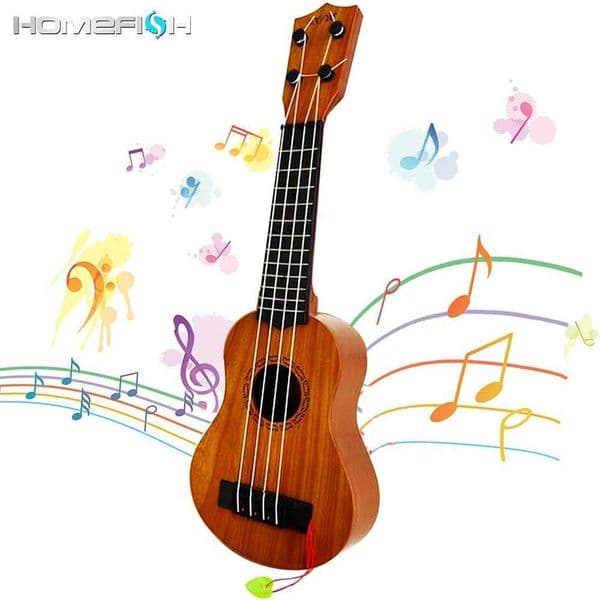 35cm Four stringed Guitar Toy for Children Can be Used to Simulate Yukrili Music Toy Playing Basic Instruments with PaddlesW240821