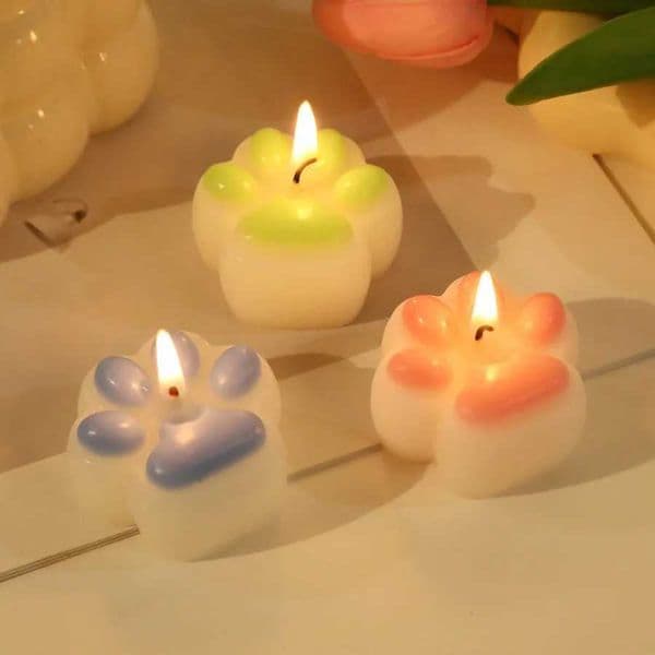 1/4 cat paw design scented candles used for birthdays Valentines Day DIY home decoration party decoration wedding accessories W240813