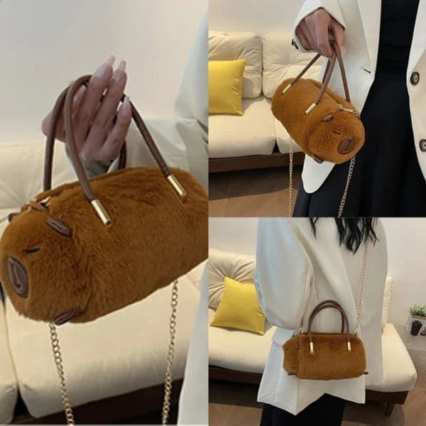 Eye Catching Handbag Plush Crossbody Bag Perfect for Shopping Dating and Party 240827