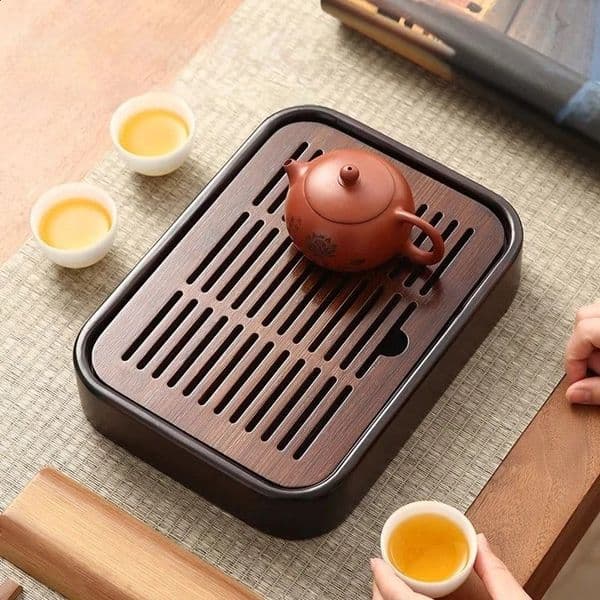Update GIANXI Bamboo Drainage Home Kung Fu Accessories Dry Foam Table Small Tray Simple Square Tea Set 240828