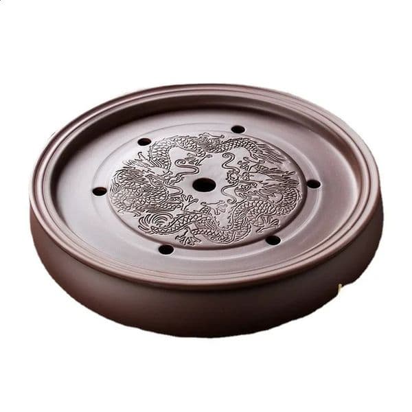 Update Kung Fu Table Purple Clay Large Tea Tray Ceramic Simple Household Circular 240828