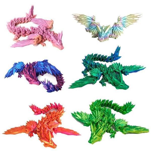 3D Printing Flying Dragon Living Room Decoration Multi Joint Activity Dragon with Wings Desktop Home Decoration W240828