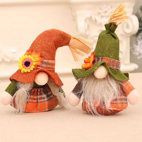 Autumn Dwarf Pumpkin Sunflower Swedish Dwarf Thanksgiving Christmas Decoration Nordic Dwarf Land God Elder Dol L5 W240828