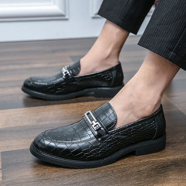 Men Leather Fashion Male Designer Flats Round Toe Mens Business Plaid Formal Comfortable Office Dress Casual Brand Weddi d715