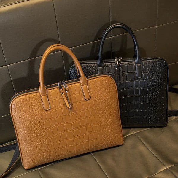 Business Women Briefcase Leather Handbag Woman Casual Totes14.1 15.6 Inch Laptop bag Shoulder Office Bags For Ladies Briefcases 240829