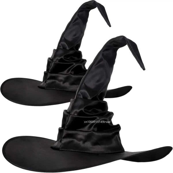 Halloween Witch Hat Black Folding Witch Hat Female Makeup Party Role Playing Prop Decoration Carnival Party Hat W240830