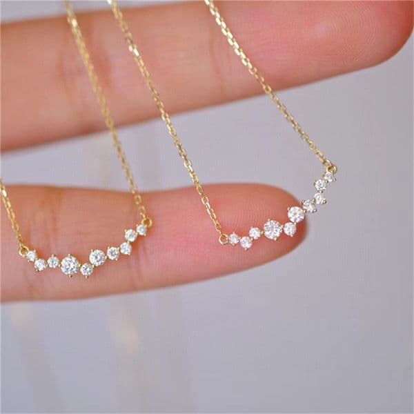 Luxury Design Gold Plating S925 18inch AAAAA Cubic Zirconia Jewelry Necklace