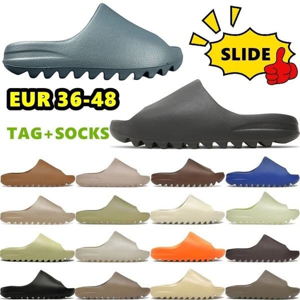 Big Size 36 48 Designer Slippers Mens Womens Slides Bone Onyx Sand Brown Blue Black White Slider Flat Heels Summer Sandals Outdoor Beach Room Slide