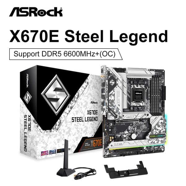 ASROCK New X670E Steel Legend WiFi 6E ATX Socket AM5 AMD X670 DDR5 6600(OC)MHz M.2 2.5GbE 128G Support Ryzen 7000 Motherboard