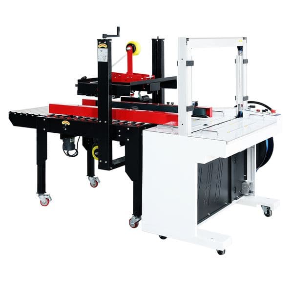ZONESUN ZS-FK5050S Automatic Carton Sealing Machine Case Taping Strapping Packaging System for Box Streamlining