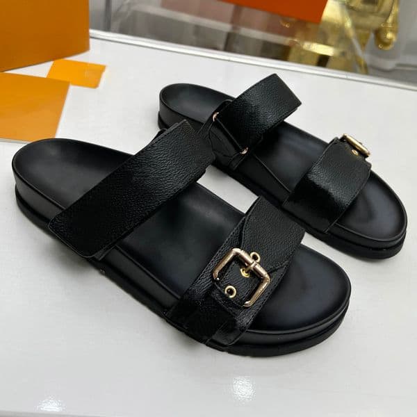 Designer sandals fashionable and versatile pattern Velcro summer flat shoes, women's sandals