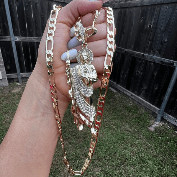 Saint Thaddeus Gold Necklace Gold Filled San Judas Charm Pendant Necklace Jewelry For Gift