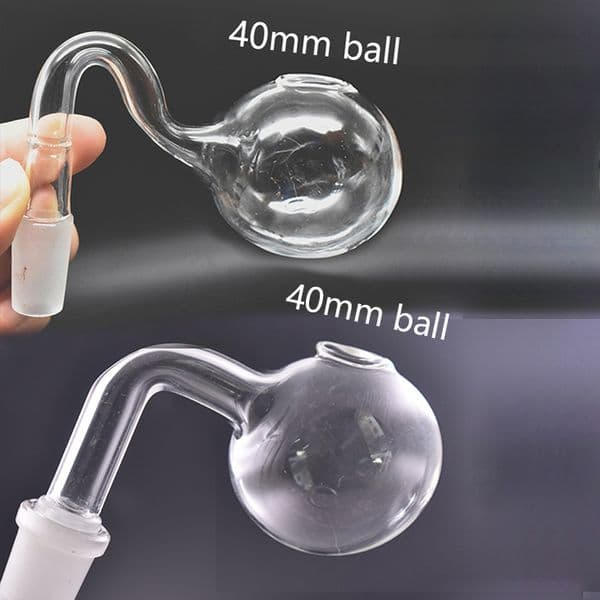 Jumbo 4cm Ball Curve Male Female Glass Oil Burner Pipe 14mm 18mm High Quality Large Bubbler Smoking Water Pipe Tobacco Spoon Bowl for Bong Hookah Accessories