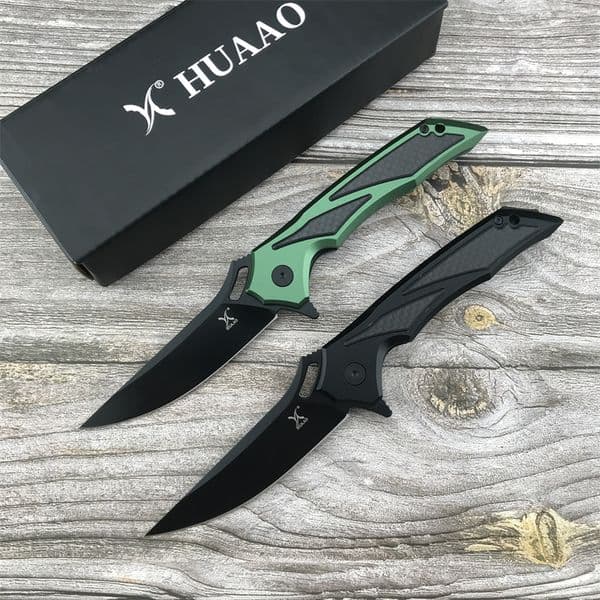 HUAAO Very Sharp Tactical Folding Knife Aluminum Encrusted with Carbon Fiber Handle Multi-hunting Everyday Carry Outdoor Tools L250808