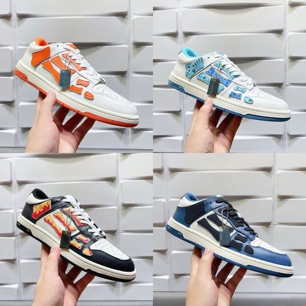 Women men casual shoes Running shoes sneakers Runner Upper Low Skeleton black yellow Black Bones White High Leather Fabric men sneakers designer shoes platform shoe