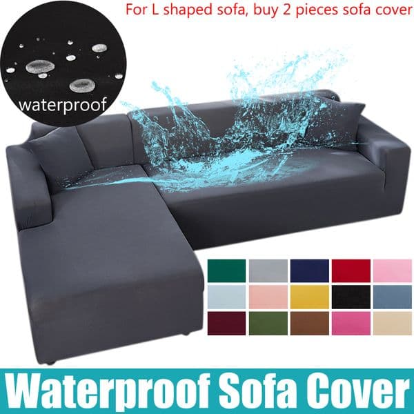 Waterproof Sofa Cover 1/2/3/4 Seater Sofa Cover for Living Room Elastic Solid L Shaped Corner Sofa Cover new for 2025 Sofa Couch Armchair