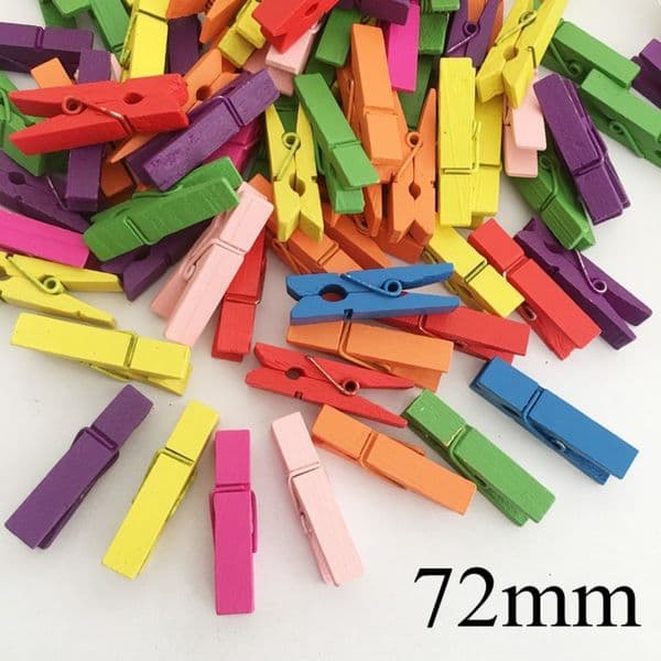 100pc Natural Wooden Clips Clothespins Decorative Photos Papers for Memo Office Clothespin Clothes Pegs School Toy 25/35/45/72mm