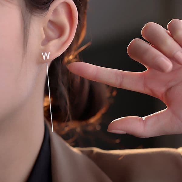 JWER DIY Letters Earrings Line For Women Temperament Light Luxury Tassel Drop Earrings Letters A-Z Simple Jewelry Gifts 1Pc
