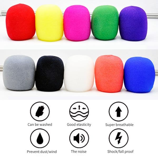 10Pcs Thicken Microphone Foam Mic Cover Professional Studio WindScreen Protective Grill Shield Soft Sponge Foam Microphone Cap