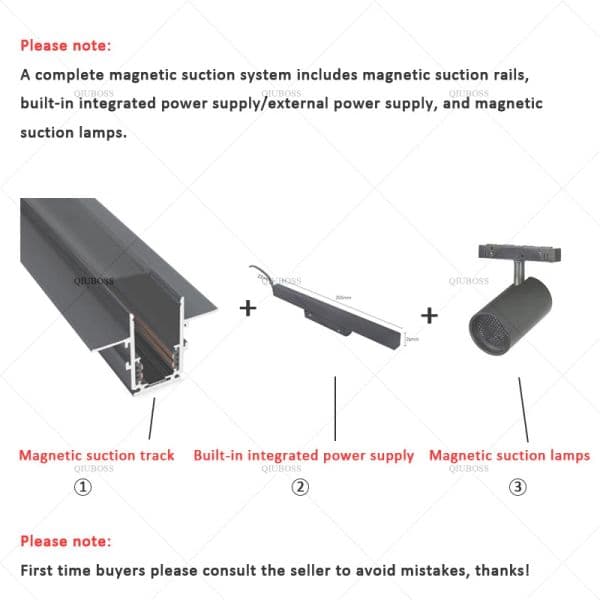 Modern Recessed Magnetic Track Lights Design LED Lamp Magnetic Rail Ceiling System Indoor Track Lighting Spot Rail Spotlights