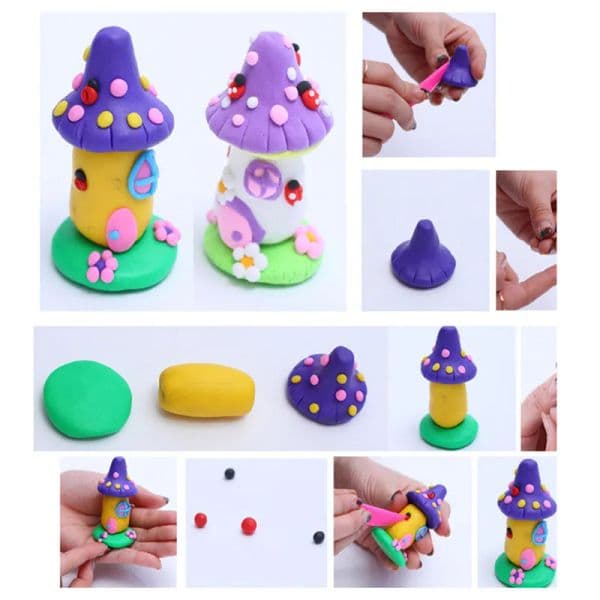 24 Pcs DIY Polymer Clay Baking Hand Casting Kit Puzzle Modeling Baby Handprint Slime Slimes Fun Toys For Children