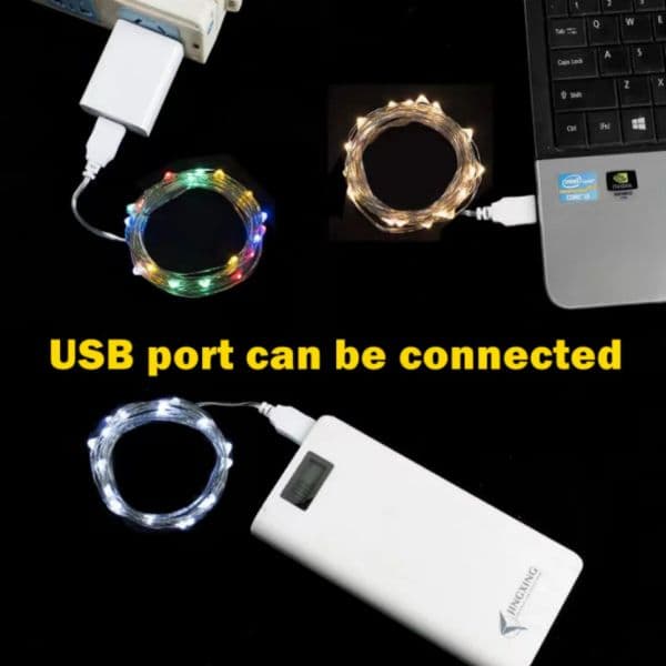 5M 10M 20M USB LED String Lights DC 5V Sier Wire Garland Light Waterproof new Fairy Lights 2025 For Christmas Wedding Party Decoration
