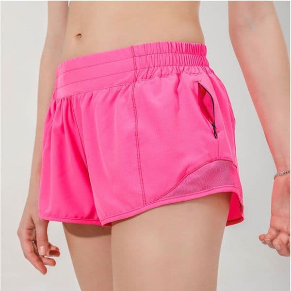 091 hot low rise shorts breathable quick-dry yoga shorts built-in lined sports short hidden zipper side drop-in pockets running sweatpants with continuous drawcord