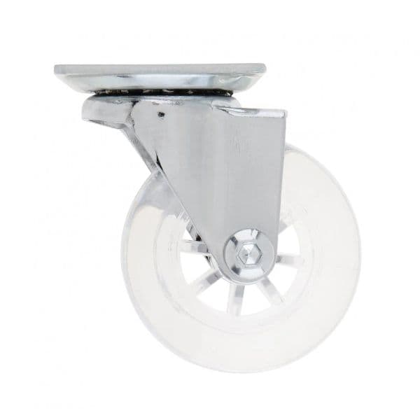 4Pcs 2 Inch PU Crystal Universal Caster Wheels Set Transparent Brake Wheels For Carts Dressers Platform Trolley Chair