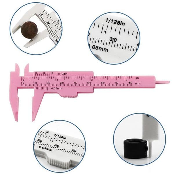 0-80mm Plastic Sliding Vernier Caliper Gauge Measure Tool Double Scale Ruler Aperture Depth Height Diameter Gauge Measure Tool