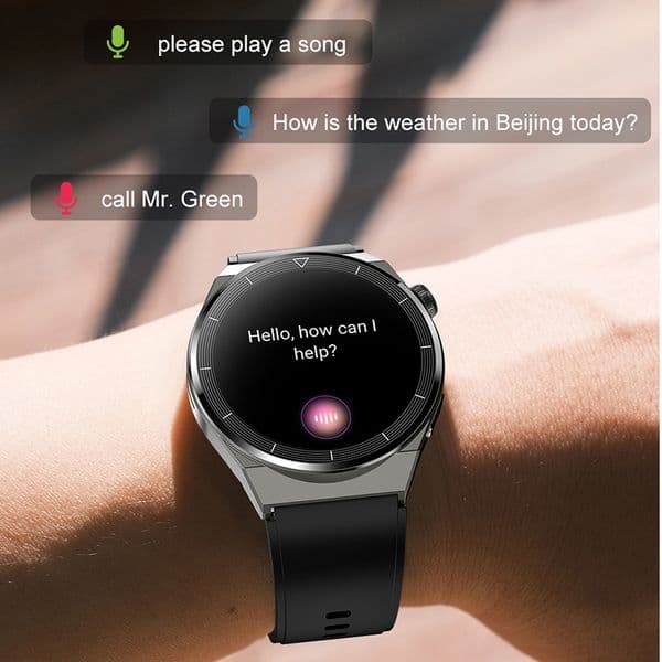 For Huawei Xiaomi NFC Smart Watch Men GT3 Pro new AMOLED 390*390 HD Screen Heart Rate Bluetooth Call 2025 IP68 Waterproof SmartWatch 2024