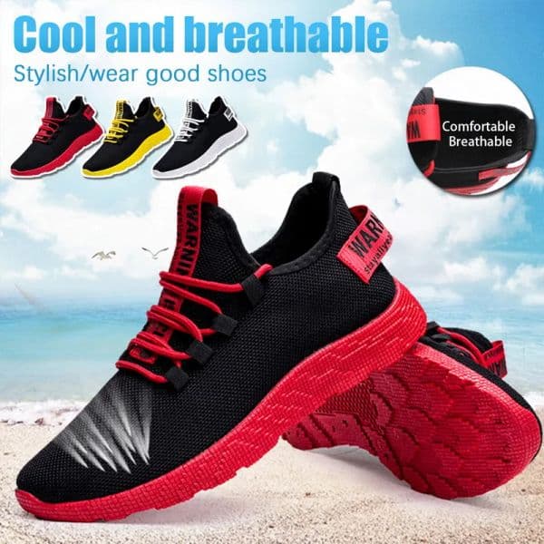 Men Sneakers Lightweight Knitted 2025 Shoes Casual Flats Shoes new Plus Size Female Tennis Shoes Non-Slip Breathable Men Sport Running