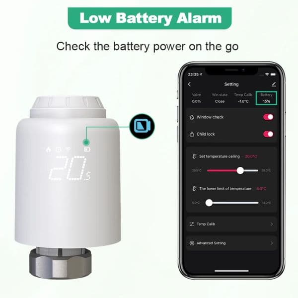 Tuya Wifi Thermostatic Radiator Actuator Valves Smart Home Head Programmable Temperature Controller Alexa Google Voice Control