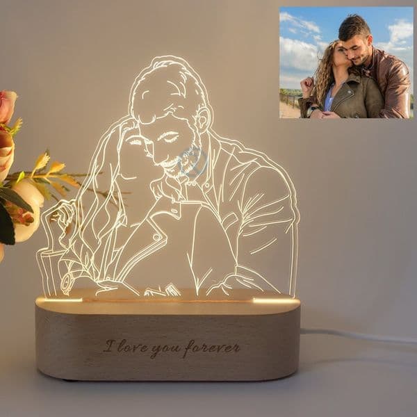Personalized Photo 3D Lamp new Customized Wedding Anniversary Valentines Day Gift Night Light Picture 2025 Text Engraving Couple Gift