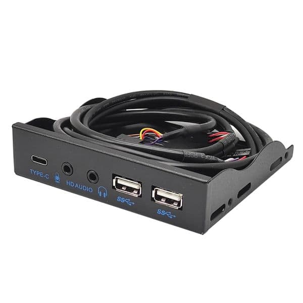 19Pin 5 Port USB HUB Front Panel Combo Bracket USB 3.0 USB2.0 TYPE-C Hub Adapter for PC Desktop 3.5" FDD Floppy Disk Drive Bay