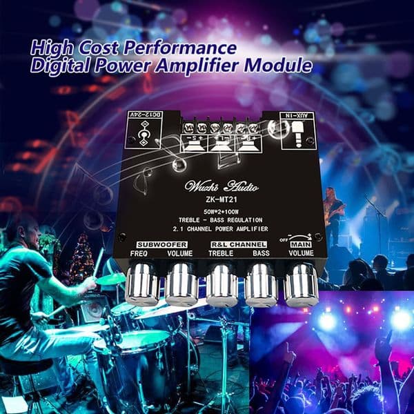 Bluetooth-compatible 2.1 Channel Bass Power Subwoofer Amplifier Board Power Audio Stereo Amplifier Bass CS8673E/TPA3116D2 Chip