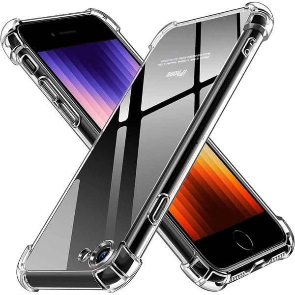 Shockproof Soft Clear Silicone Case For iPhone SE 2022 iPhone SE 2020 SE 2016 iPhone SE3 SE2 SE1 Thin Transparent Back Cover