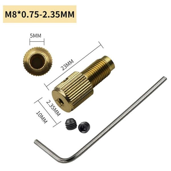 Brass Copper Drill Chuck Shaft Chuck Clamp Connecting Drill M8-2/2.3/3.17/5mm Rod Self-tightening Tool Durable Practical Useful