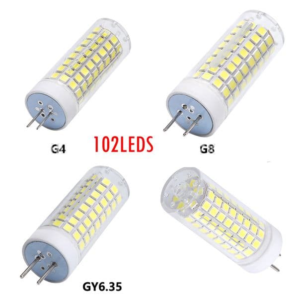G4 GY6.35 LED corn crystal Bulb 10W 102LEDS SMD2835 led Crystal Spotlight chandelier Bulb AC 110V 220V 360 degree