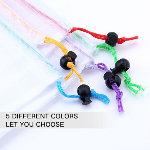 3/9/15pcs Fruit Vegetable Storage Mesh Bags Reusable Net Bags Kitchen Food Organizer Washable Toys Grocery Storage Packaging Bag