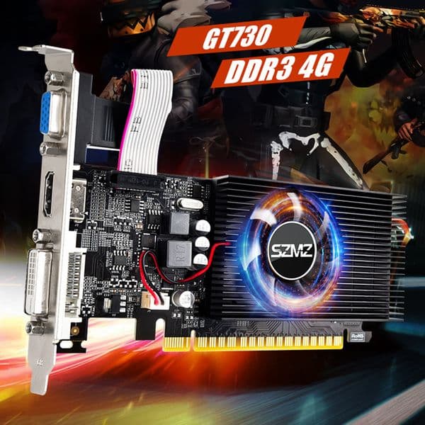 GT730 4GB DDR3 Desktop Gaming Video Card PCI-E2.0 16X Low Profile Graphics Card for Office/Home Entertainment/Light Games for PC