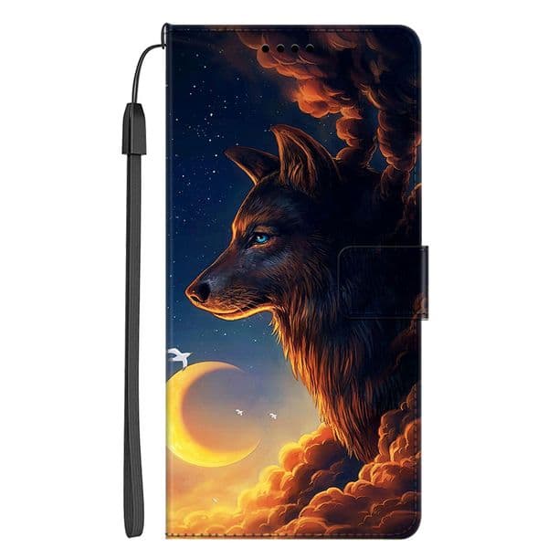 Leather Flip Case For Xiaomi Mi 11 Lite 5G 4G Mi11 mi 10 Pro mi10 lite 11lite Phone Cover Wallet Painted Book Funda Cat Wolf