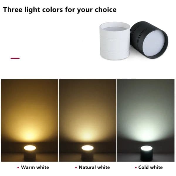 Surface Mounted LED Downlight 12W 15W Dimmable 85-265V Ceiling Light White Black 7W 9W Bedroom living room mall office lighting