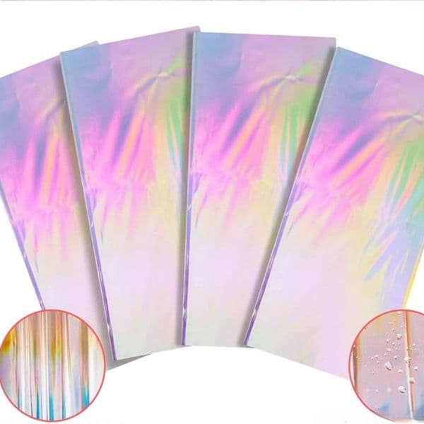 Aluminum Foil Rainbow Plastic Tablecloth Shiny new Disposable Tablecloth Holographic Tablecloth 2025 Party Decoration