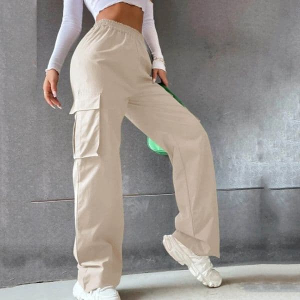 Young Girls Casul Pants Women Straight Wide Leg Trousers Female Loose Oversize Pockets Y2k Hip Hop Solid Color Pants